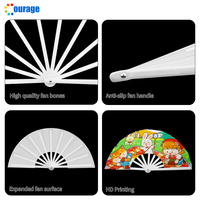 Éventail publicitaire promotionnel, éventail chinois de kung-fu vierge pour sublimation, éventail à claquer blanc vierge pour impression personnalisée culturelle