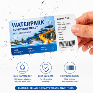 Boleto de Entrada Personalizado Preimpreso con Código de Barras Continuo y Fácil de Desprender <span class=keywords><strong>para</strong></span> Zoológicos, Museos y Parques de Atracciones - Product Image 1