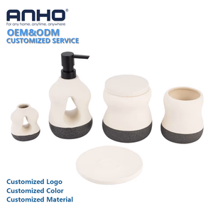 Juego de Accesorios de Baño de Cerámica Nórdica Moderna, Color Blanco Marfil, para <span class=keywords><strong>Maquillaje</strong></span> y Uso Diario, Ideal para Hogar y Hoteles - Product Image 1
