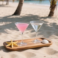 Verre à vin Martini classique en plastique transparent incassable et recyclable, à long pied, capacité 290 ml, compatible lave-vaisselle, idéal pour les fêtes
