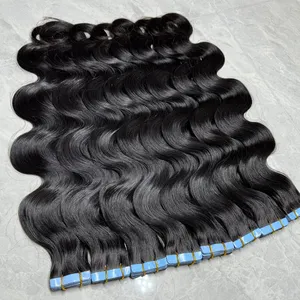 Factory wholesale raw vietnamese indian body wave tape in hair extensions vendor