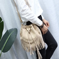PB500 femmes luxe dames glands sacs à main franges PU cuir sac à main carré sac à bandoulière Vintage PU cuir noir gland