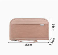 Pochette de rangement pour passeport, organiseur de documents de voyage, porte-cartes et billets avec fermeture éclair, accessoires de voyage portables, logo personnalisé OEM
