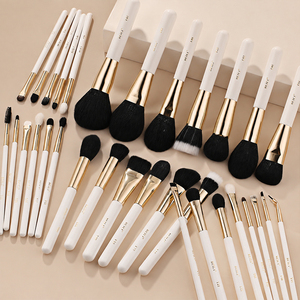 Professional Makeup Brush <b>Set</b> 32pcs White Handle Gold Ferrule Synthetic Hair Foundation Face Beauty Tools - Product Image 5