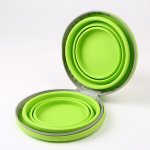 Gamelle de voyage portable 760 ml moderne en silicone gaufré motif diamant pour animaux de compagnie – Produit promotionnel pour animaux - Product Image 2