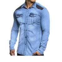 Chemise en jean pour homme la plus vendue, manches longues, anti-plis, séchage rapide, respirante, nouvelle collection automne de BD