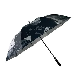 New 30inch Personalized Cross Design Silver Coating Semi-automatic Storm Proof Umbrella With Shoulder Bag