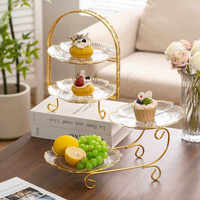 Présentoir à gâteaux en acrylique fait main avec dentelle, détachable, réglable en hauteur, à étages, style nordique, pour desserts de mariage