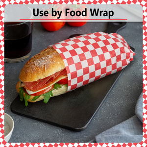 Papier alimentaire imperméable et antiadhésif à carreaux rouges, qualité alimentaire, 305x305mm, pour emballage alimentaire - Product Image 6