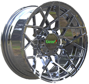 <span class=keywords><strong>Roue</strong></span> <span class=keywords><strong>de</strong></span> voiturette <span class=keywords><strong>de</strong></span> <span class=keywords><strong>golf</strong></span> Genek W-144 High Roller Chrome 10*7 HUB 67.3 PCD <span class=keywords><strong>4</strong></span>-101.6 ET-25 - Product Image 1