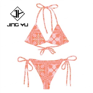 Traje de Baño de Diseñador, Estampado de Lujo, Ropa de Playa para Mujer, Conjunto de Dos Piezas, Trajes de Baño Bohemios de Nailon Reciclado Personalizados - Product Image 2