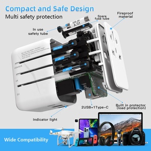 Cargador de viaje portátil en todo el mundo Adaptador universal USB dual todo en uno para AU EU US UK para función de computadora portátil y cámara PD - Product Image 5