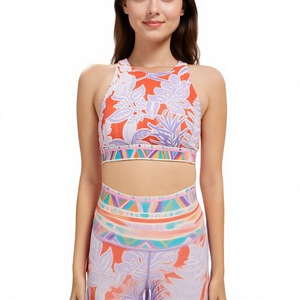 Ensemble de vêtements de sport 2 pièces à imprimé animal, au-dessus du genou, pour femme, avec leggings taille haute et shorts cycliste, personnalisable, OEM ODM - Product Image 6