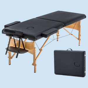 Sukar meja pijat portabel, tempat tidur pijat portabel 2 bagian untuk terapi pijat - Product Image 2