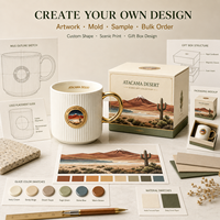 Taza de Café de Cerámica Premium Personalizada, Recuerdo del Desierto de Atacama, Taza de Porcelana con Emblema de Cactus Volcánico, a Prueba de Fugas