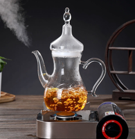 Service à thé en verre, théière marocaine personnalisée en borosilicate, théière en verre isolée pour eau froide et chaude avec infuseur