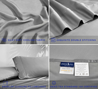 Parure de Lit 100 % Bambou 300 Fils, Ensemble de Draps en Bambou Viscose pour la Maison