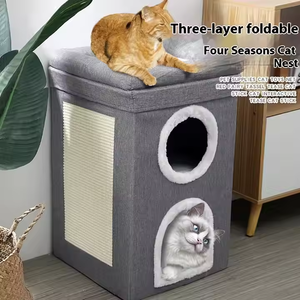 Vật Nuôi Cung Cấp Tất Cả Các Mùa Có Thể Gập Lại Lưu Trữ Mèo Giường Sisal Mat Chống Xước Nhung Ba Lớp Động Vật Nhỏ Xl - Product Image 5