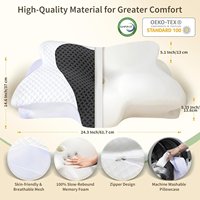 Oreiller cervical en mousse à mémoire de forme pour les douleurs au cou, oreiller orthopédique, oreiller de soutien du cou, deux options de hauteur pour les dormeurs latéraux