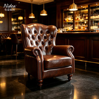 Fauteuil Cigar Tiger Lounge - Chaises à dossier haut - Design vintage américain - Meubles haut de gamme pour bars à whisky et clubs