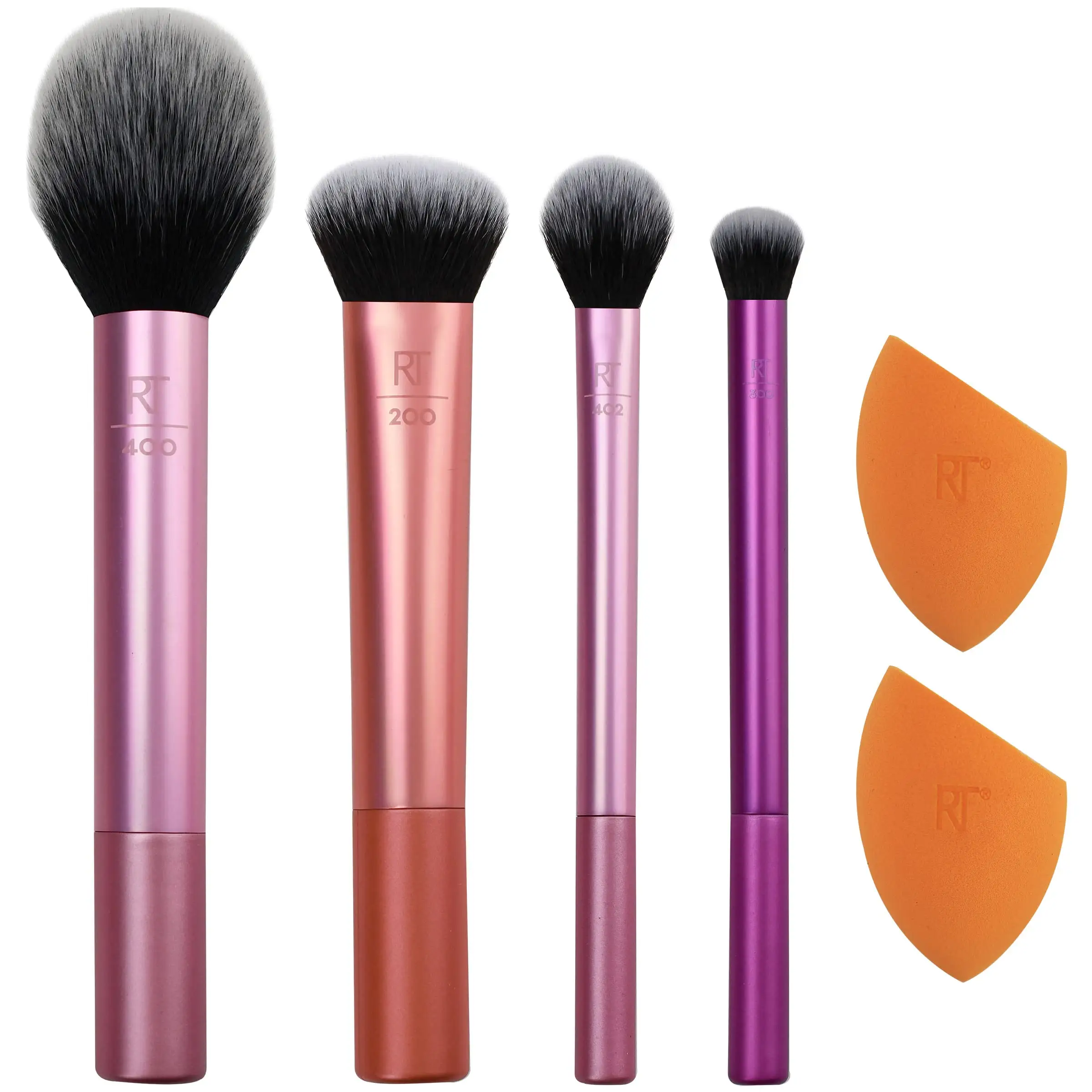 Essentials Sponge Kit For Foundation Blush Bronzer Eyeshadow Powder Vegan Synthetic Bristles Makeup Brushes Set