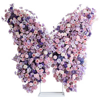 Arche de fleurs artificielles en plastique pour la photographie et la décoration de fond avec fleurs mélangées