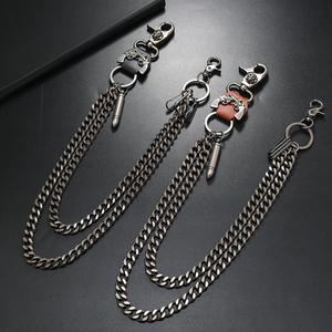 กระเป๋าใส่กางเกงสองชั้นสไตล์พังก์ทรงกะโหลกทำจากโลหะเงินโลโก้แบบออกแบบได้ตามต้องการ - Product Image 1