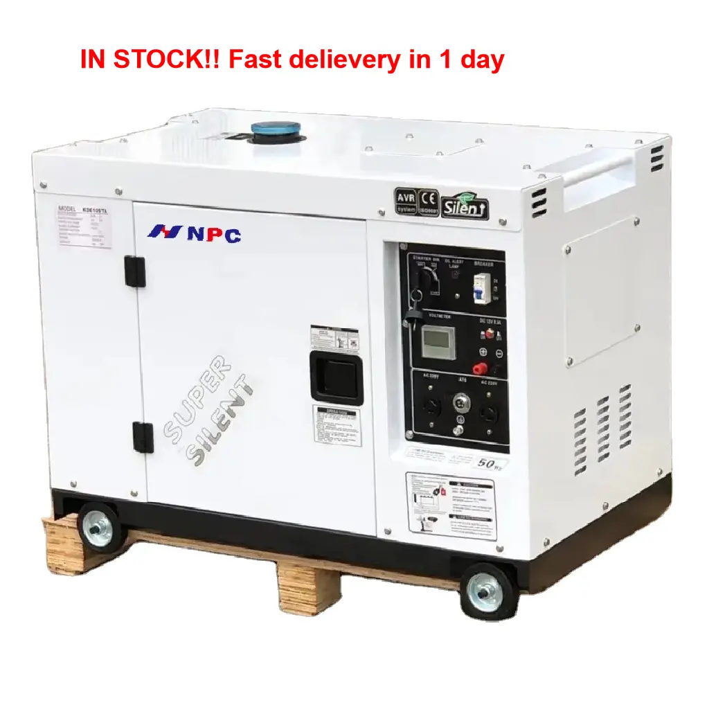 NPC 50/60HZ impianto elettrico insonorizzato portatile super silenzioso raffreddato ad aria 12kVA 10kw 10 kw generatore diesel 10kw