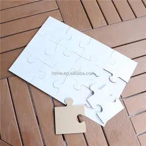 Wooden 12 Pieces MDF Jigsaw Puzzle Free Sample Wood For Kids Printable Personalized Sublimation Blank Custom A4 Size White 3mm