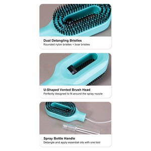 <span class=keywords><strong>Brosse</strong></span> à <span class=keywords><strong>cheveux</strong></span> 2-en-1 avec pulvérisateur d'eau, <span class=keywords><strong>brosse</strong></span> à poils de sanglier et nylon <span class=keywords><strong>pour</strong></span> une hydratation fine et une chevelure lisse sans frisottis - Product Image 4