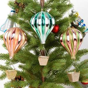 Adorno Navideño de Cristal Personalizable de Lujo con Forma de Cohete de Astronauta y Globo Aerostático, Hecho a Mano, Pequeño Colgante para Árbol de Fiesta - Product Image 1