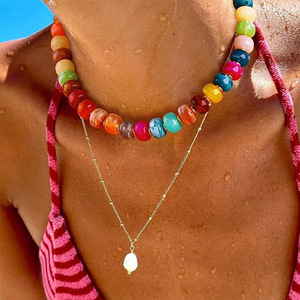 Fabrik-Großhandel CE-Zertifizierte Sommer-Strand Vergoldete Böhmische Kugel-Perlen-Halskette für den Sommer - Product Image 2