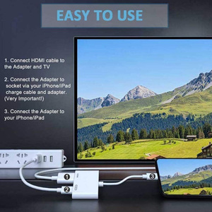 2 Trong 1 HDTV Chiếu Màn Hình Kỹ Thuật Số Âm Thanh AV Chuyển Đổi Cáp HD-MI Adapter Đồng Bộ Kết Nối Màn Hình Cho Iphone - Product Image 4