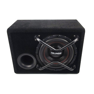 Oem 10 inch bao vây bằng gỗ 300W điện thụ động loa siêu trầm tủ với âm thanh xe hơi Loa hộp khuếch đại DC 12V - Product Image 1