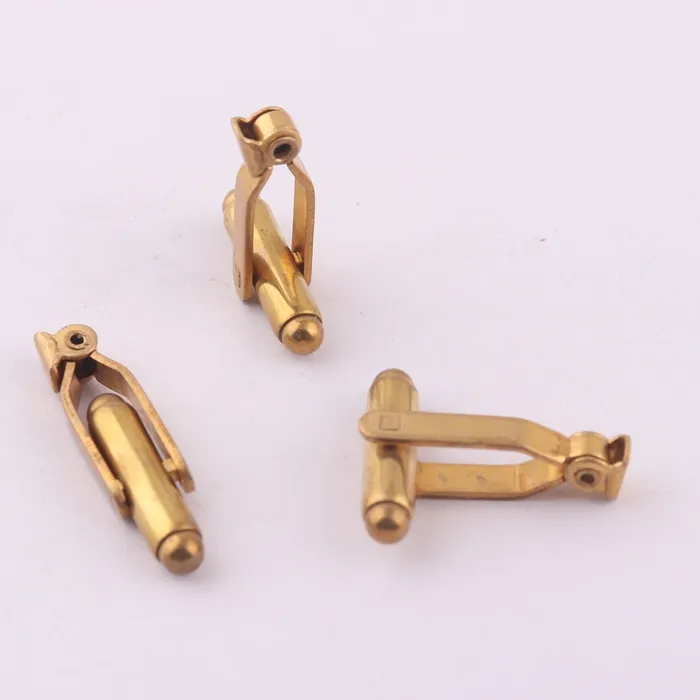 10Mm Trống Brass Mens' Khuy Măng Sét Trở Lại Cuff Liên Kết Chân Cho Đồ Trang Sức