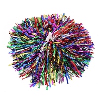 Pompons de cheerleading 25g en feuille métallique avec poignée pour les événements sportifs scolaires, les équipes de danse et les accessoires de fête