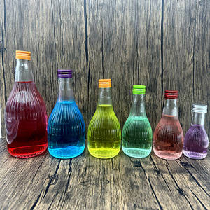 Nouvelle bouteille en verre transparente rayée de 330 ml et 480 ml avec couvercle antivol pour le stockage et l'emballage de lait, jus et café - Product Image 5