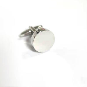 カフスボタン男性用カスタム最新メタルシルバーメタルカフスリンク - Product Image 1