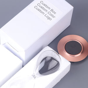 カスタマイズされたカラフルな創造的な磁気真鍮金属砂ガラス時計タイマー木製ベース砂時計ウェディングギフト用 - Product Image 5