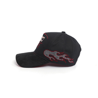 Casquette de baseball personnalisée à 5 panneaux en coton avec logo brodé 3D et strass de qualité supérieure de haute qualité Marque privée