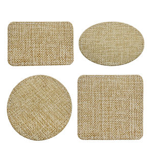 2.5x2.5インチの正方形の麻布昇華パッチ（接着剤付き）- カスタムデザインや会社ロゴ用の無地の熱転写パッチ - Product Image 1