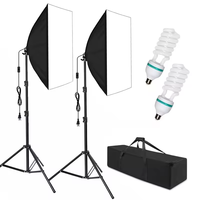 Kit Fotografi Softbox 50*70cm dengan Lampu Streaming Langsung, Latar Belakang Foto Studio untuk Ruang Siaran Langsung