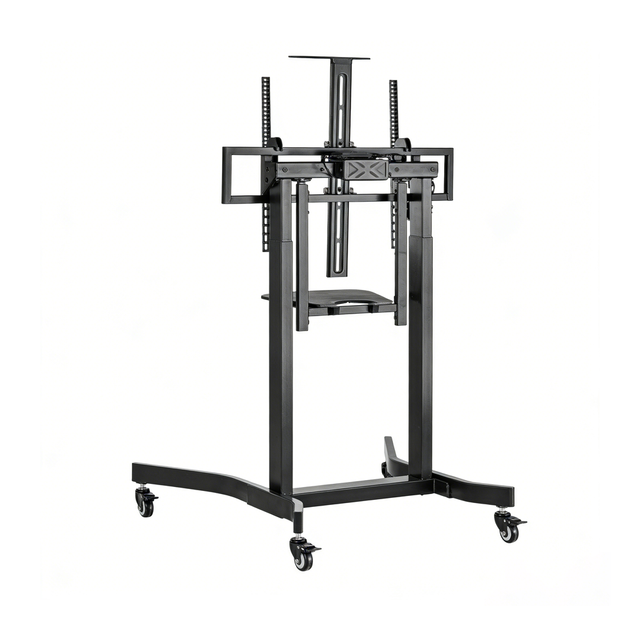 Electric TV Mobile Stands Equipped with Camera Support and  4 Wheels Locking Brakes 50CM Height Adjustable Floor Trolleys Carts