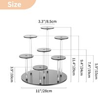 Conception personnalisée 7 niveaux noir acrylique Dessert Stand Display Riser Cupcake Holder pour objets de collection Figures Cosmétiques Parfums