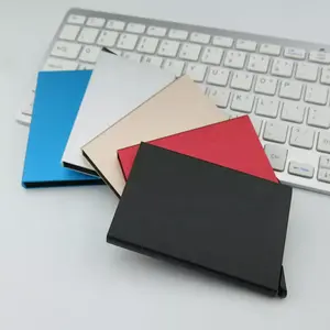 카드 지갑 알루미늄 안티 스캐너 슬림 카드 홀더 무료 샘플 멀티 컬러 금속 비즈니스 이름 카드 홀더
