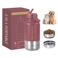 Gobelet isotherme personnalisé de 32 oz avec bol à eau intégré pour chien, tasse à boire portable pour animaux de compagnie pour le camping, la randonnée, vente en gros