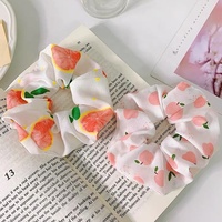 Mio Hot Selling Fruit Patroon Mode Stof Haar Scrunchies Schattige Perzik Kiwi Zoete Elastische Haarband Voor Vrouwen Meisjes