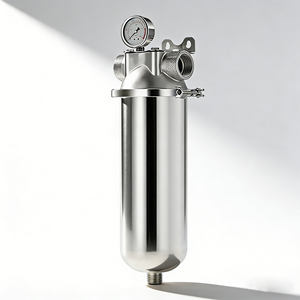 Système de pré-filtration liquide haute pression Cheero 5 pouces, 10 pouces, 20 pouces, manuel, pour usage industriel extérieur, boîtier en acier inoxydable 304/316 - Product Image 1