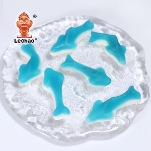 Bonbons gélifiés halal à saveur de fruits, forme de requin bleu, en gros de l'usine Lechao, emballage en boîte - Product Image 4
