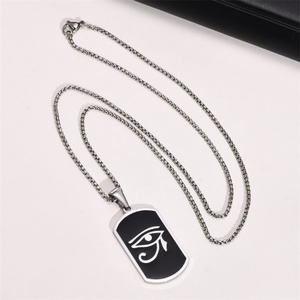 Wholesale Stainless Steel Horus Eye Geometric Charm <b>Necklace</b> Jewelry <b>Men</b> - Product Image 3